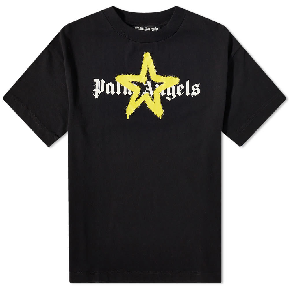 Tričko Palm Angels Star Sprayed Logo Tee Čierna | PMAA001C99JER0241018, 0