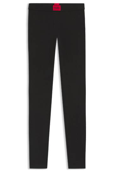 Legíny BOSS Thermal leggings with red logo label Čierna | 50492277, 0