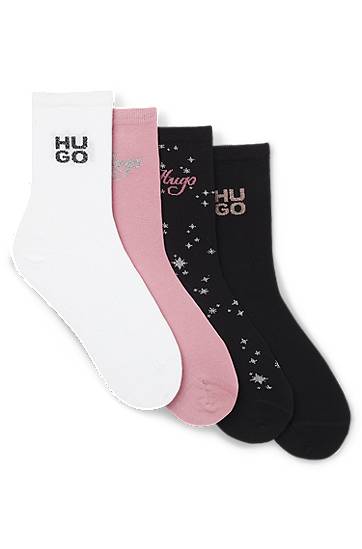 Ponožky BOSS Gift-boxed four-pack of patterned regular-length socks Rôznofarebný | 50546396