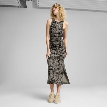 Šaty Puma Leo Luxe All-Over Print Fitted Dress Hnedá | 632339_01, 0