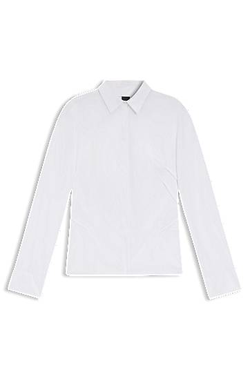 Košeľa BOSS Slim-fit blouse in easy-iron cotton-blend poplin Biela | 50553701, 0