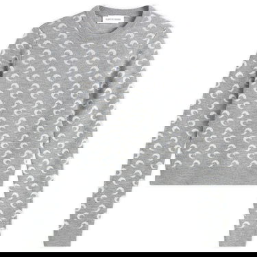 Sveter Marine Serre Moon Jacquard Knit Fitted Crewneck Sweater Šedá | WTK014BCKNI0530-GR60, 1