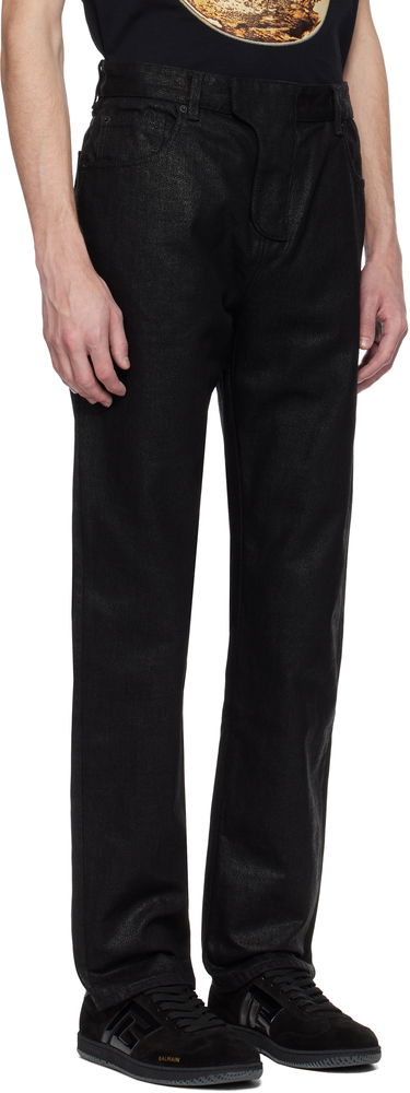 Džínsy Balmain Balmain Regular-Fit Coated Jeans Čierna | EH0MI083DF72, 1