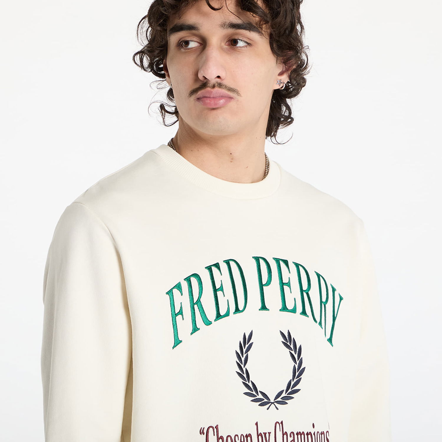 Sveter Fred Perry Fred Perry Embroidered Champion Sweatshirt Béžová | M9891 560, 1