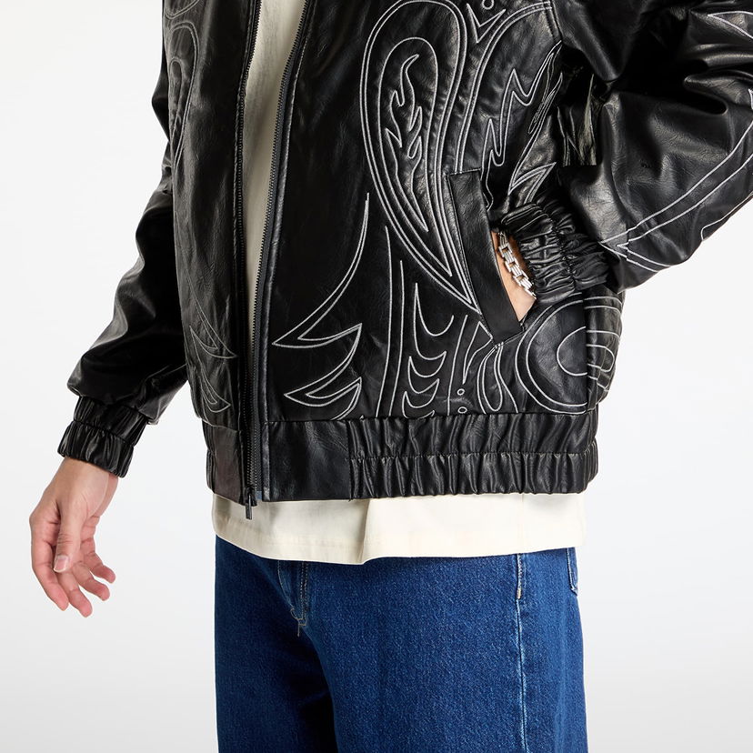 Bomber bunda RIPNDIP RIPNDIP Howdy Leather Jacket Čierna | RNDHOL24104