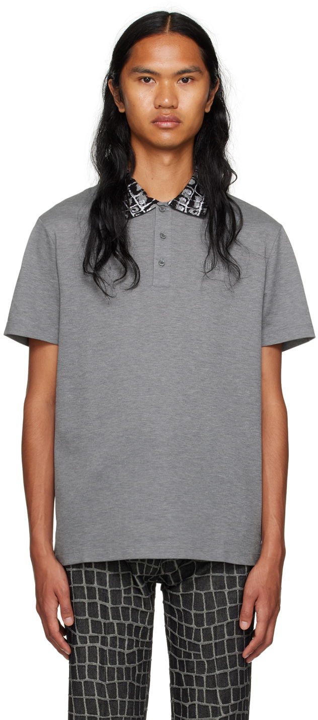 Polo tričko Versace Coccodrillo Polo Šedá | 1012561_1A09059, 0