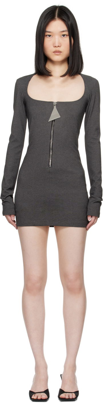Šaty The Attico Attico Half-Zip Mini Dress Šedá | 247WCA312 RY02, 0