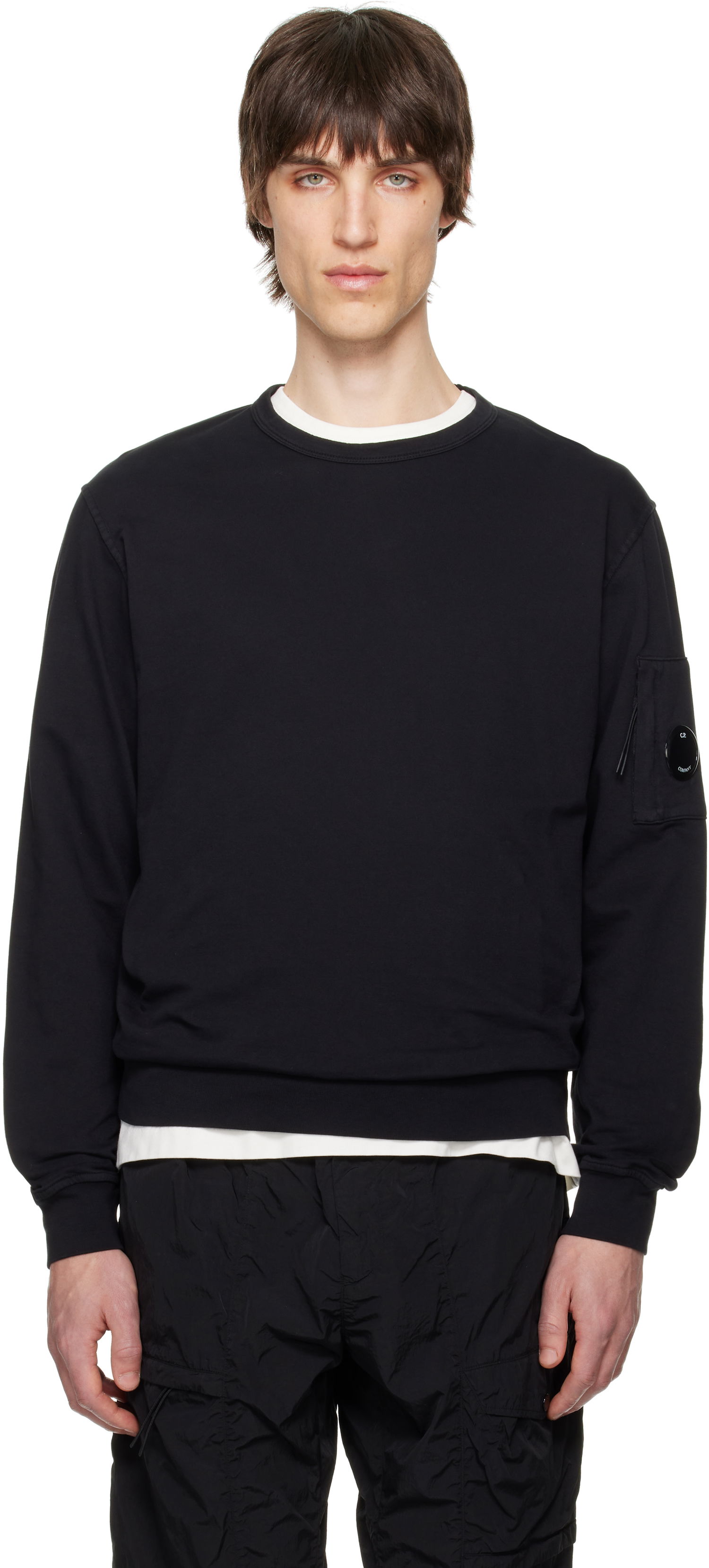 Sveter C.P. Company C.P. Company Light Fleece Crewneck Sweatshirt Čierna | 18CMSS019A-002246G, 0