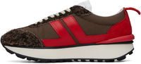 Brown & Red Bumpr Mesh Sneakers
