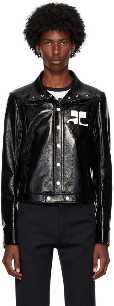 Bunda Courrèges Vinyl Cropped Jacket Čierna | PERCBL017VY0014, 0