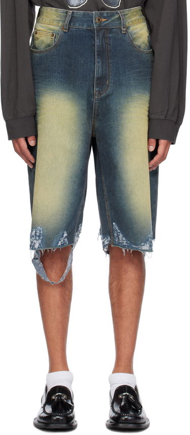 Džínsy We11done Washed Denim Raw Edge Shorts Modrá | WD-DP2-24-315-M-BL, 0