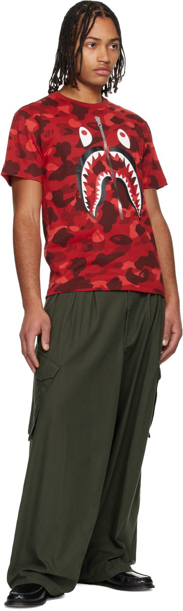 Tričko BAPE Camo Shark T-shirt Červená | 001CSL801017M, 3