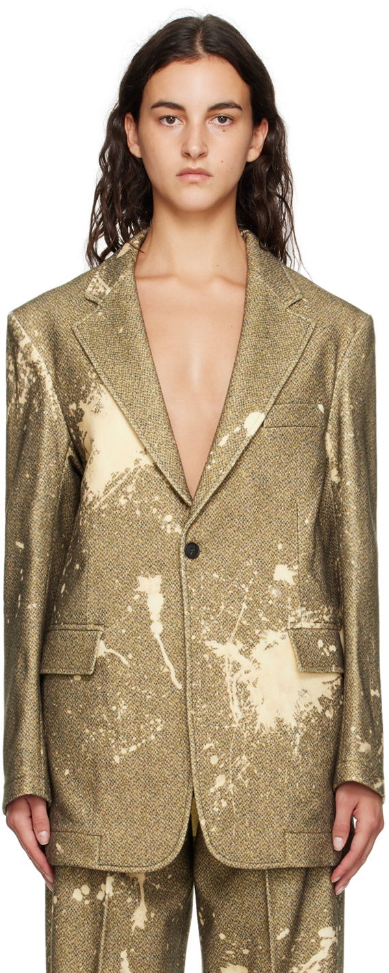 Bunda R13 R13 Bleach-Splatter Blazer Žltá | R13WR020-R271A, 0