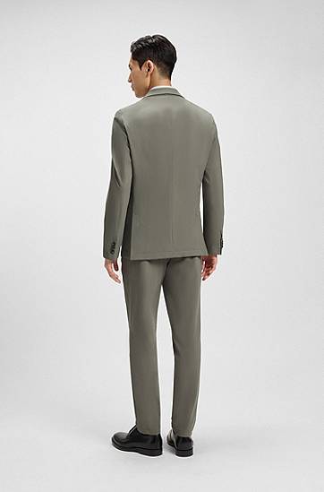 Bunda BOSS Dressletic slim-fit performance-stretch jersey blazer with notch lapels and two-button closure Šedá | 50546071, 1