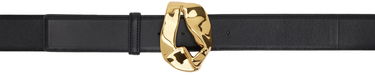 Opasok Bottega Veneta Bottega Veneta Abstract Buckle Leather Belt Čierna | 776343 VCP31, 0