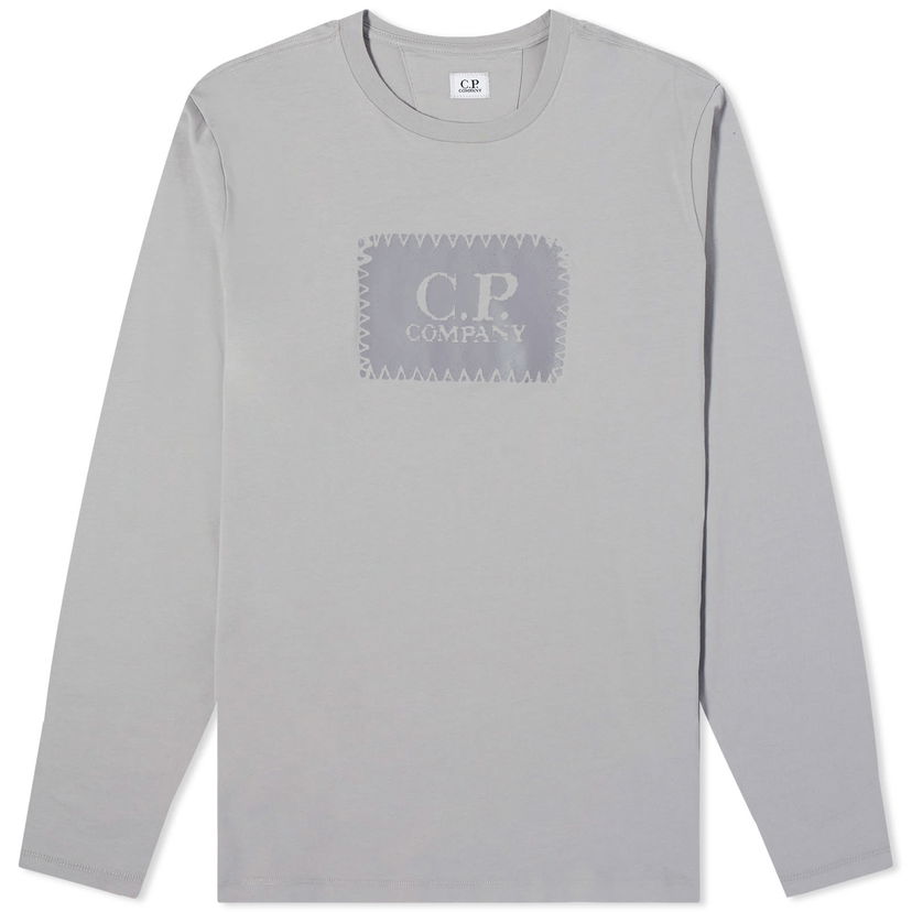 Tričko C.P. Company Box Logo Longsleeve T-Shirt Šedá | 16CMTS265A-005100W-913