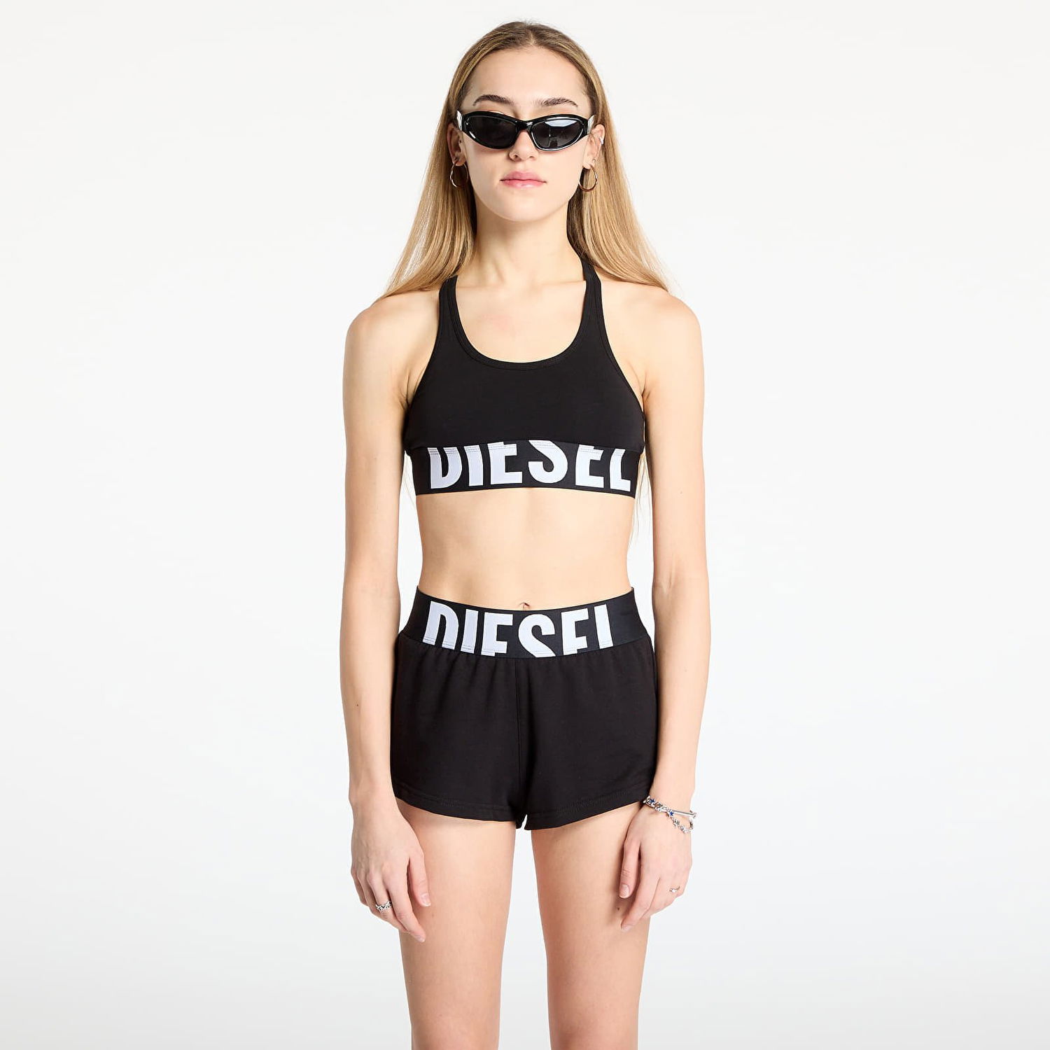 Podprsenka Diesel Diesel UFSB-Cotton-Race Bralette and Shorts Set Čierna | A14591-0HMAU 9XX, 0