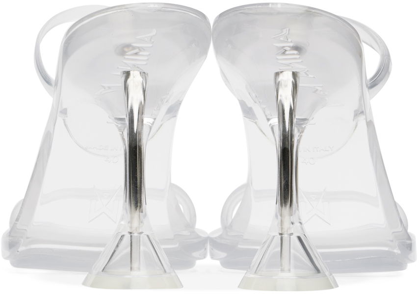 Starostlivosť o obuv Amina Muaddi Amina Muaddi Brito Transparent Heeled Slingback Sandals Biela | 11S333532BRI, 1