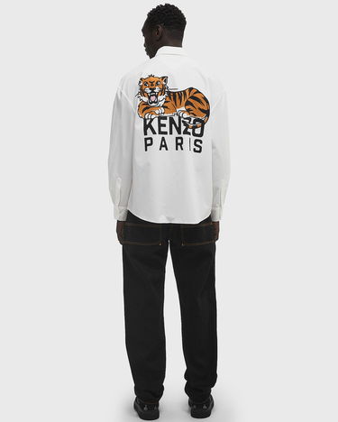 Košeľa KENZO Kenzo Happy Tiger Pocket Casual Long Sleeve Shirt Biela | FF55CH4299P3.01, 1