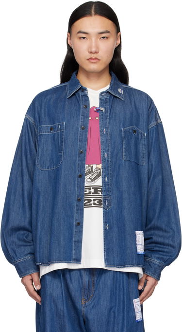 Košeľa Maison MIHARA YASUHIRO Maison MIHARA YASUHIRO Cotton Tencel Long-Sleeve Denim Shirt Modrá | I12SH002, 0