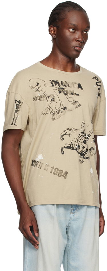 Tričko R13 R13 Relaxed Graphic T-Shirt Béžová | R13MK141-001UU, 1