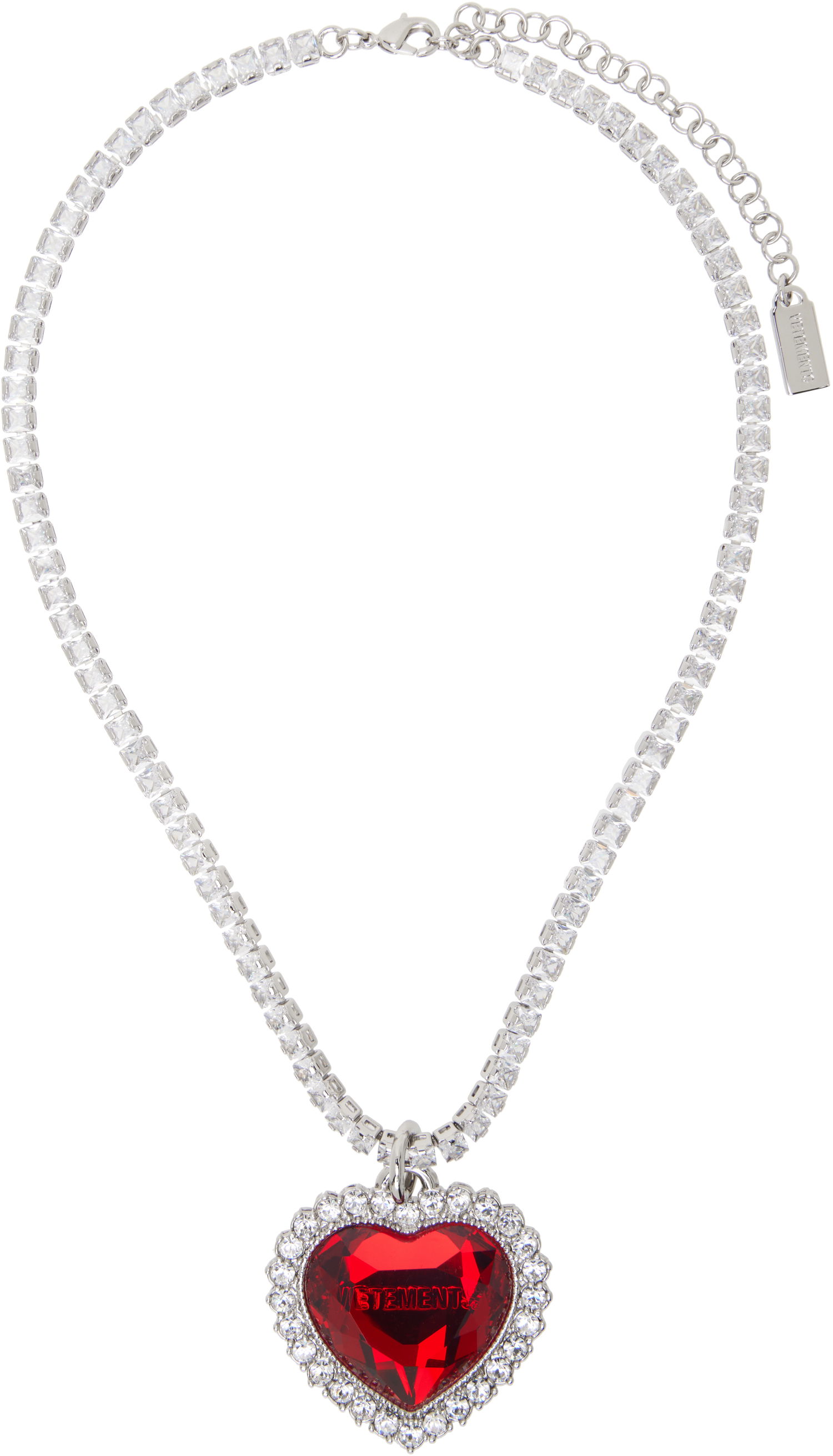 Náhrdelník VETEMENTS Crystal Heart Necklace Metalická | UA66NE120R, 0
