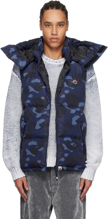 Vesta BAPE A Bathing Ape Camo Down Vest Modrá | 001DNK801005M, 0