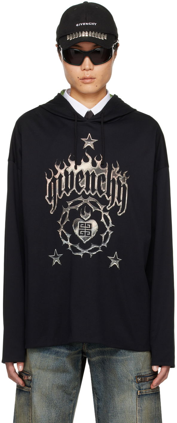 Mikina Givenchy Dropped Shoulder Hoodie Čierna | BM71KD3YHU960