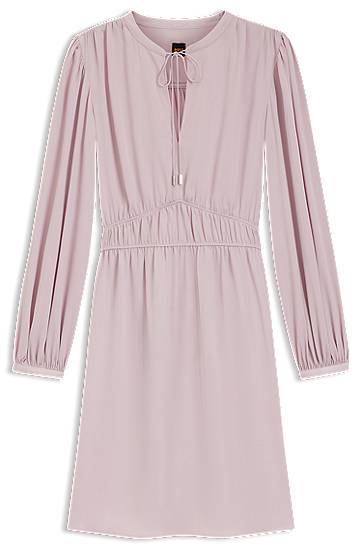 Šaty BOSS Crinkle-Satin Mini Dress with Gathered Waist Ružová | 50544038, 0