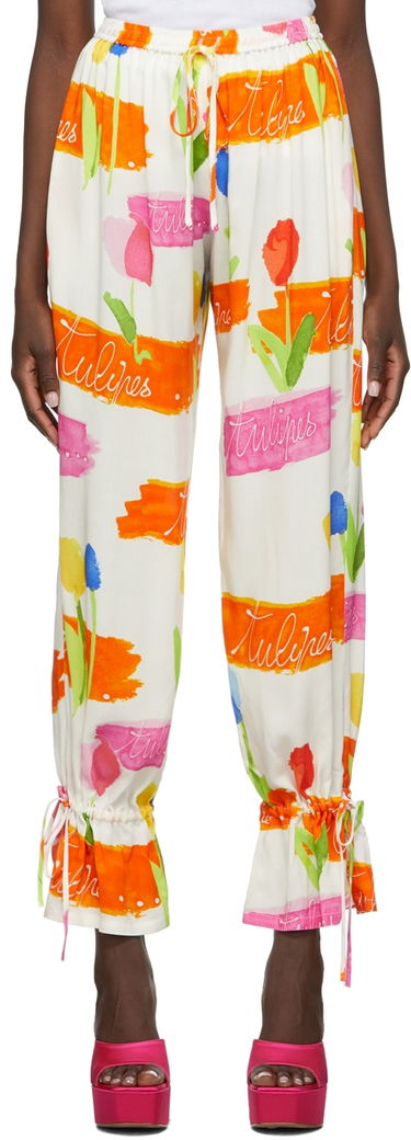 Nohavice Collina Strada Collina Strada Tulip Print Tie Cuff Trousers Rôznofarebný | XX6398 DEADSTOCK RAYON, 0