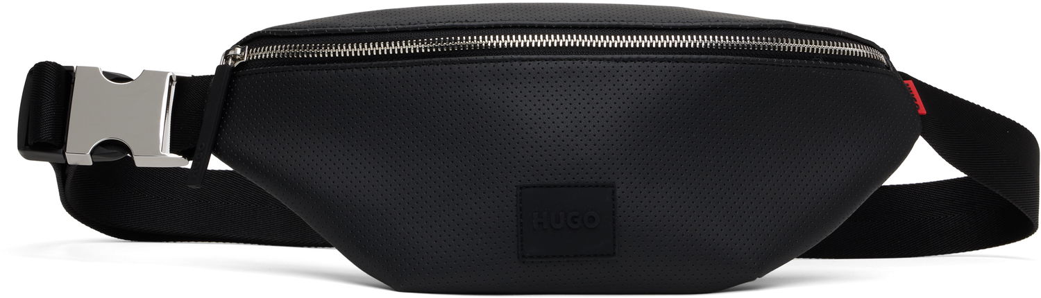 Ľadvinka BOSS HUGO Perforated Faux Leather Belt Bag Čierna | 50541917, 0
