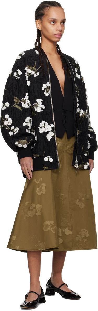 Bomber bunda Erdem Erdem Floral Appliqué Bomber Jacket Čierna | PS25_J2_BECL, 3