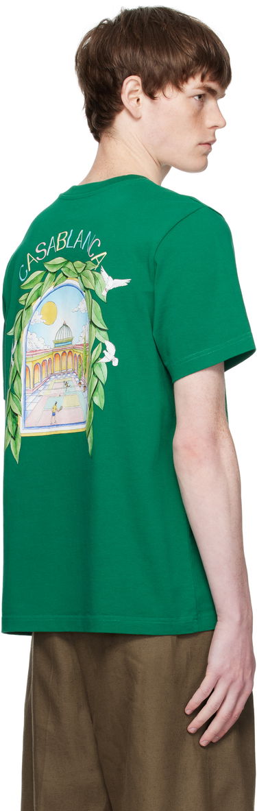 Tričko Casablanca Casablanca L'Arche De Tennis T-Shirt Zelené | MPF25-JTS-001-17-EX-FLANNELS, 2