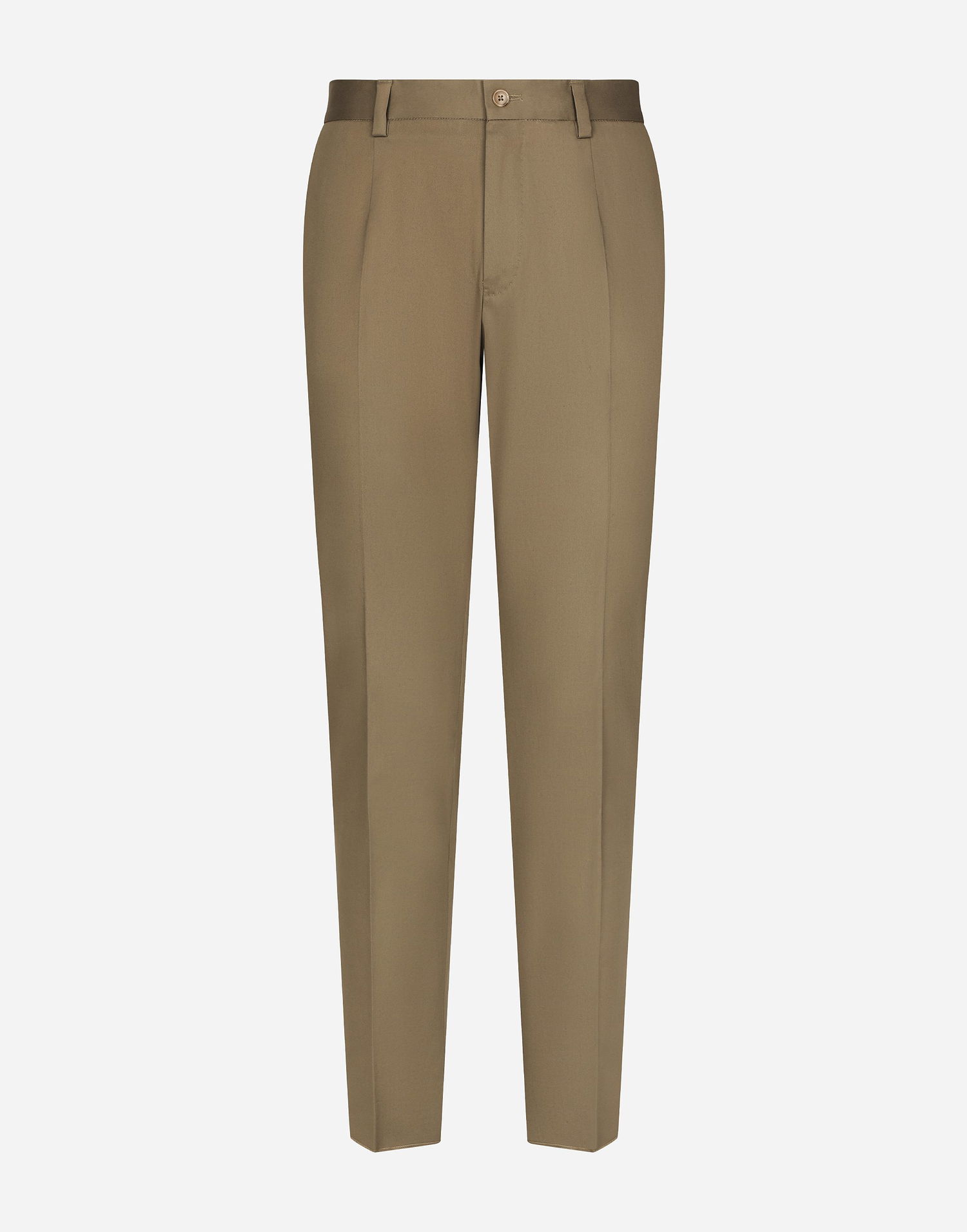 Nohavice Dolce & Gabbana Dolce & Gabbana Stretch Gabardine Trousers Béžová | GY6IETGG825M0724, 0