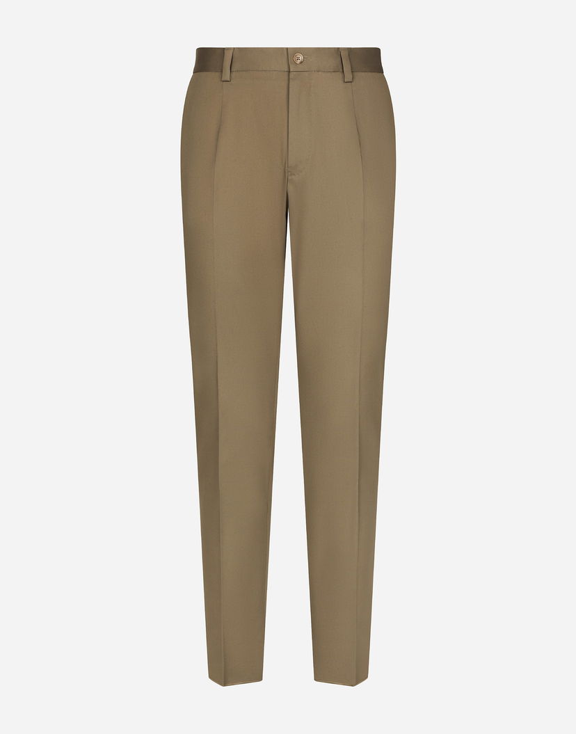 Nohavice Dolce & Gabbana Dolce & Gabbana Stretch Gabardine Trousers Béžová | GY6IETGG825M0724