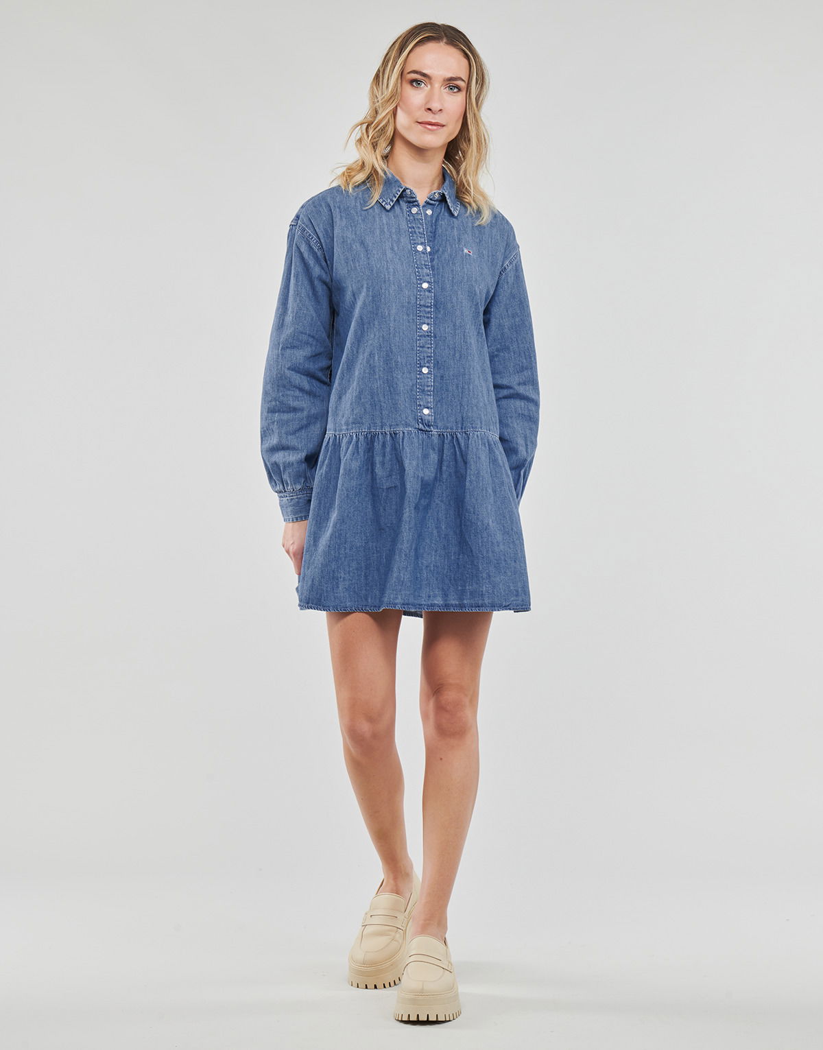 Dress Tommy Jeans TJW CHAMBRAY SHIRT DRESS