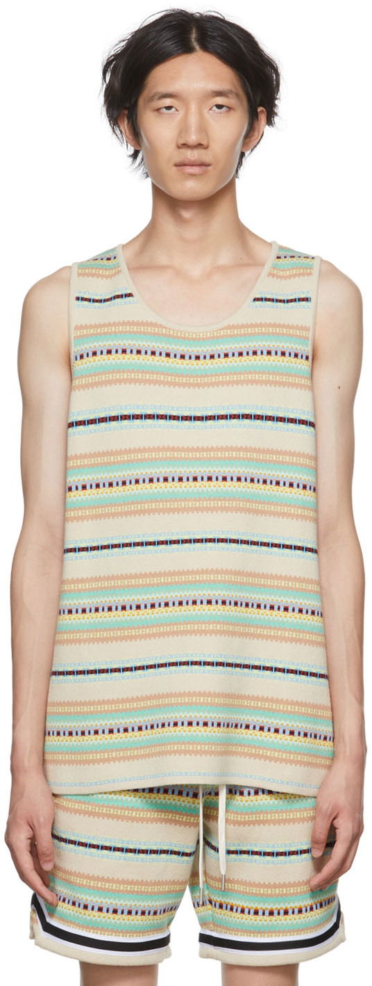 Tielko John Elliott Striped Knit Tank Top Béžová | A019P67980A, 0