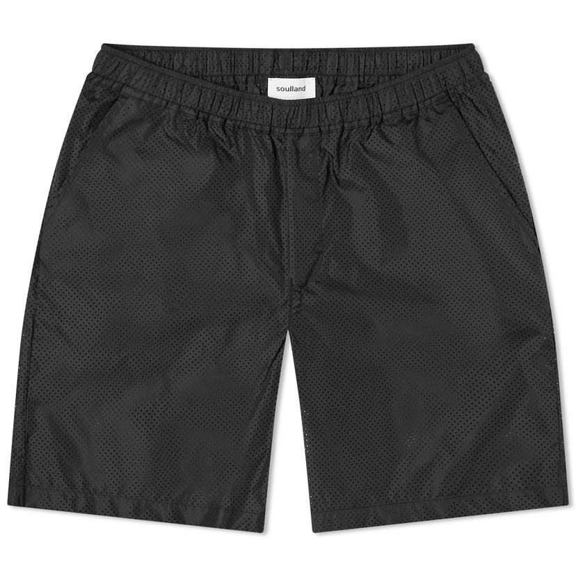 Šortky Soulland Sander Perforated Shorts Čierna | 41062-1273-BLK