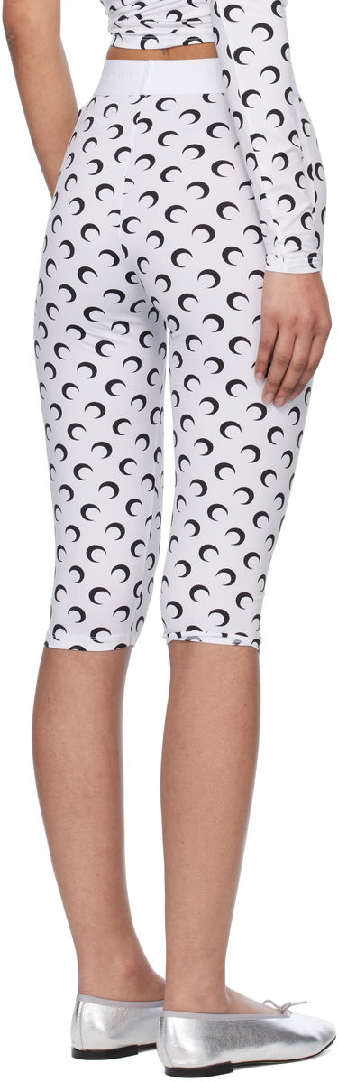 Legíny Marine Serre Marine Serre Moon Print Jersey Capri Leggings Biela | WPA157A CJER0001, 2