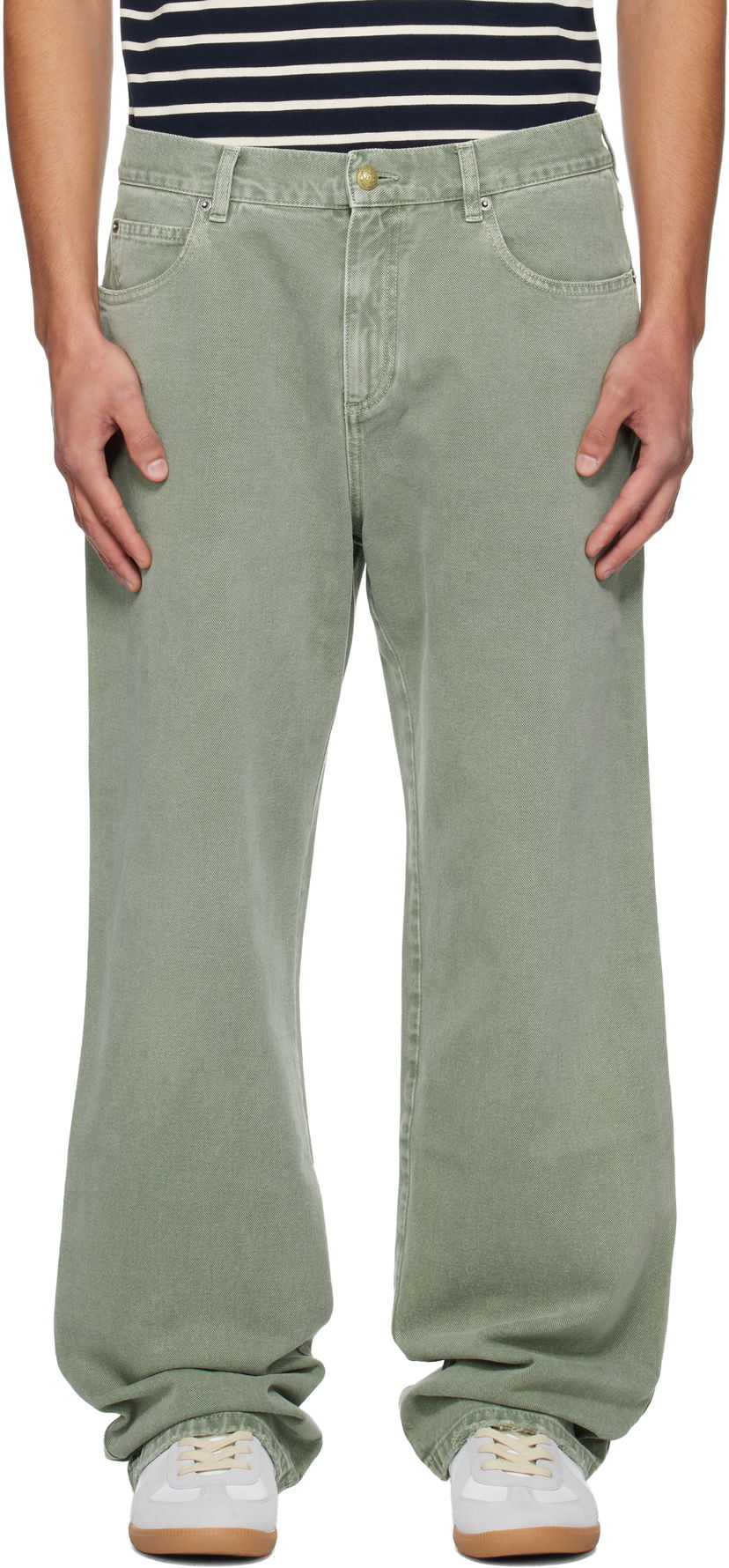 Džínsy Balmain Loose Jeans Zelené | FH1ML135DF83