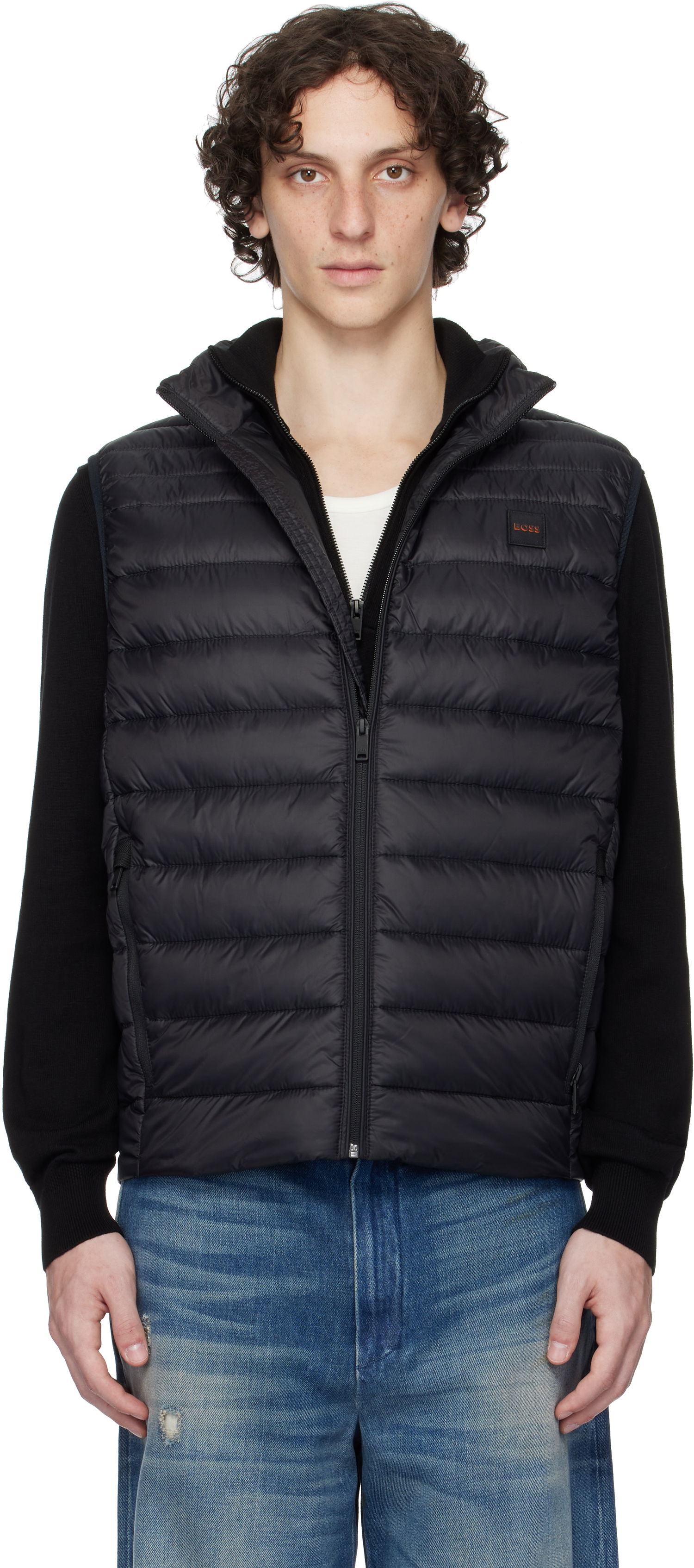 Vesta BOSS BOSS Packable Water-Repellent Puffer Vest Čierna | 50530966, 0