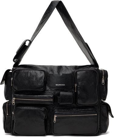Taška cez rameno Balenciaga Balenciaga Superbusy Large Sling Duffle Bag Čierna | 702168210C8, 0