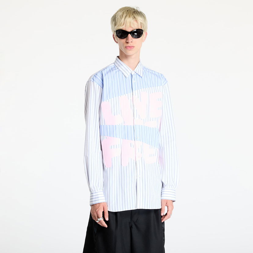 Košeľa Comme des Garçons SHIRT Woven Shirt White/ Mix Modrá | FN-B026 White