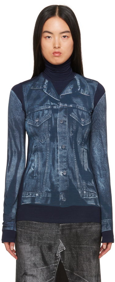 Sveter Jean Paul Gaultier Jean Paul Gaultier Trompe L'œil Turtleneck Top Modrá | 23/15-U-TO103-J530-5950, 0