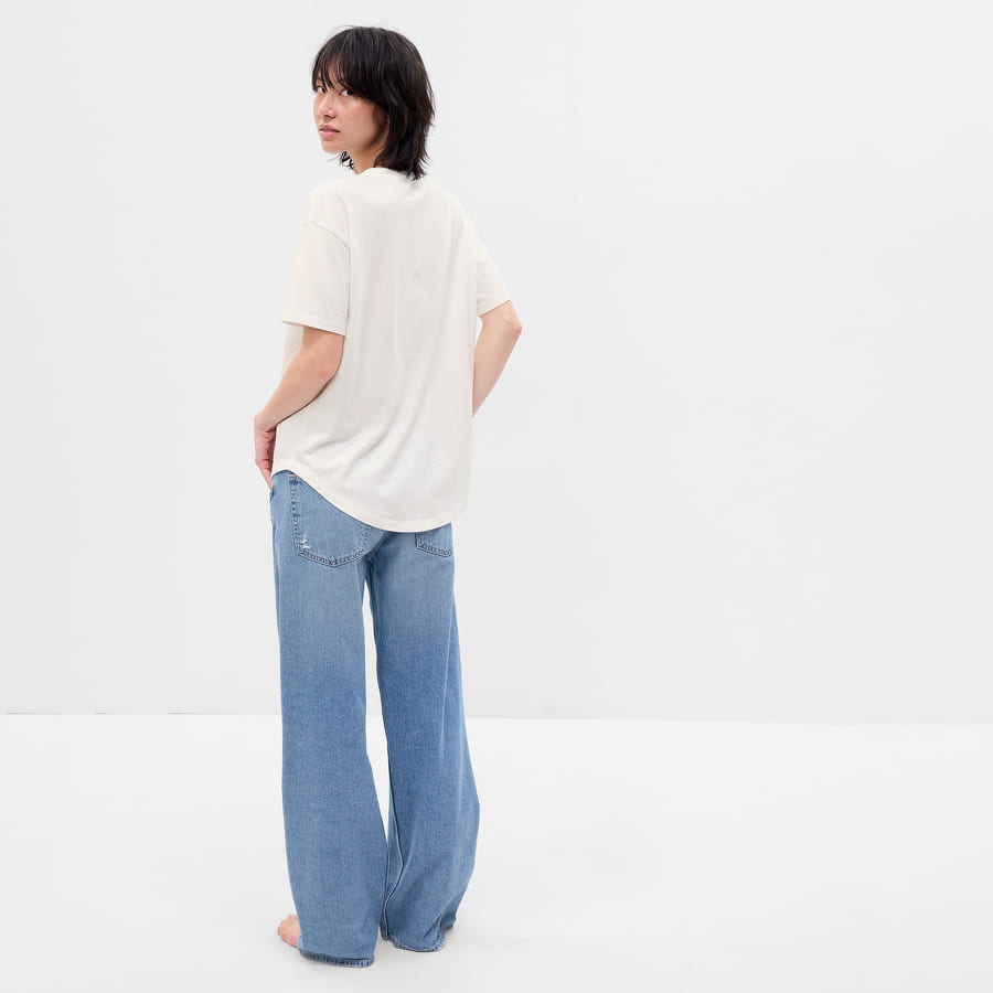 Tričko GAP Logo Easy Bf Tee Biela | 627139-01, 1