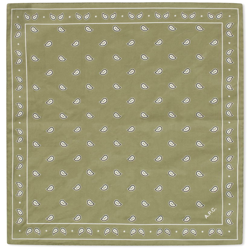 Šál A.P.C. Paisley Bandana Neckerchief Zelené | COHAZ-M15198-KAD