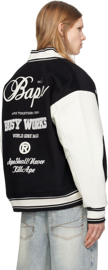 Bomber bunda BAPE A Bathing Ape Varsity Bomber Jacket Čierna | 001HJK701301N, 2