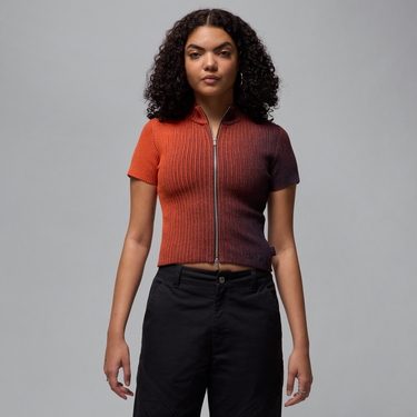 Sveter Jordan Air Jordan Knitted Zip-Up Top Oranžová | HF9438-540, 0