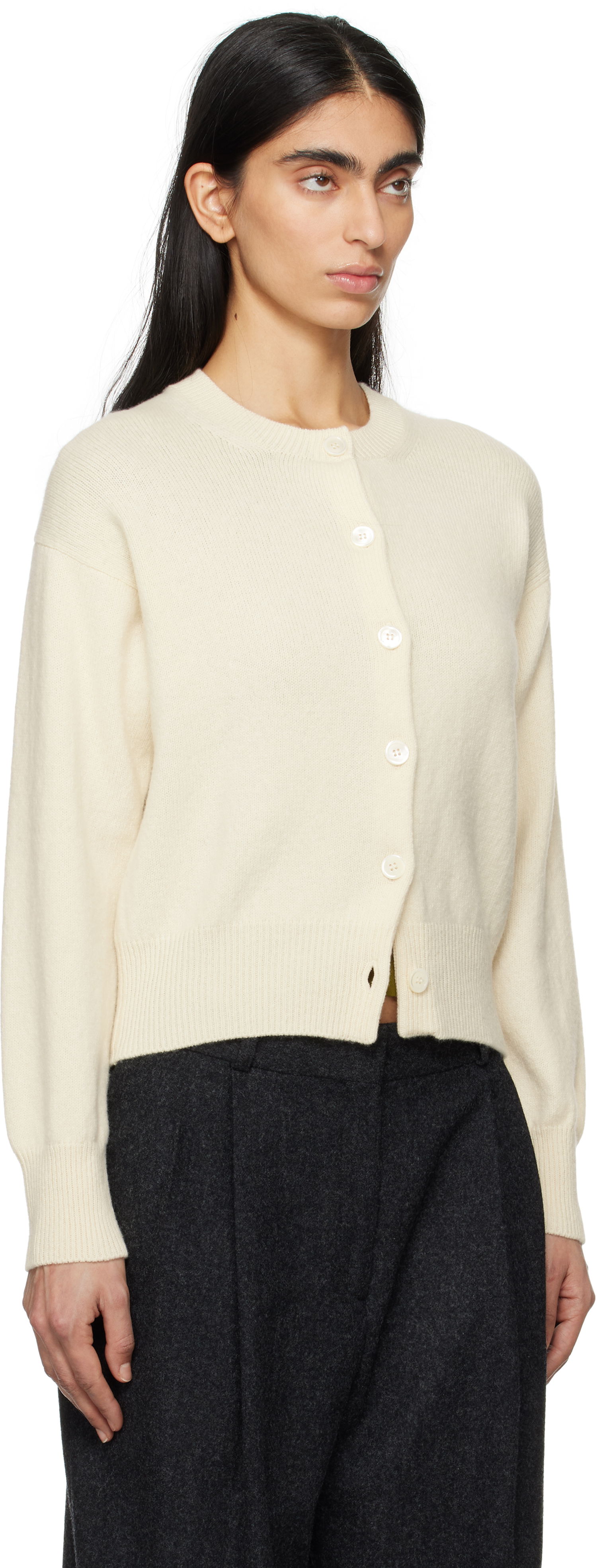 Sveter &Daughter &Daughter Ada Crewneck Cardigan Biela | HKN03905, 1