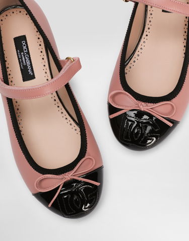 Doplnky Dolce & Gabbana Dolce & Gabbana Patent Leather and Calfskin Ballet Flats Ružová | D11273A79248B966, 3